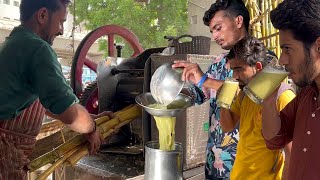 Healthy Sugercane Juice  NON STOP SUGERCANE JUICE MAKING  Ganna Sharbat  Summer Street Drink [upl. by Diraf826]