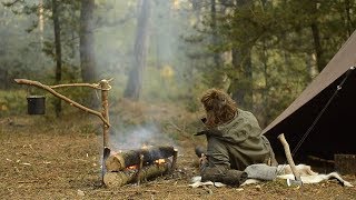 BUSHCRAFT TRIP  BELOW FREEZING CANVAS TENT SAMI FIRE REINDEER SKIN FINNISH AXE etc [upl. by Ahswat]