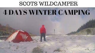 4 days Winter Wild camping in Cairngorms Glen Feshie Scotland in Hilleberg Jannu [upl. by Belldame656]