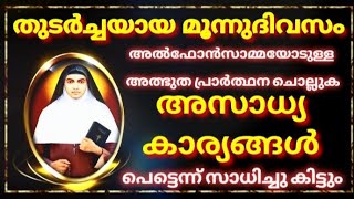 🔥3 ദിവസം അടുപ്പിച്ച് അൽഫോൻസാമ്മയോടുള്ള അൽഭുത പ്രാർത്ഥന ചൊല്ലൂ അസാധ്യകാര്യങ്ങളിൽ അൽഭുതം കാണും [upl. by Einniw9]