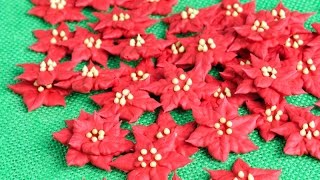 ROYAL ICING POINSETTIA FLOWERS HANIELAS [upl. by Attayek]