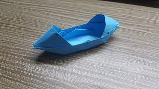 FlatBottom Boat with a Roof  Paper Boat Folding [upl. by Hairaza]