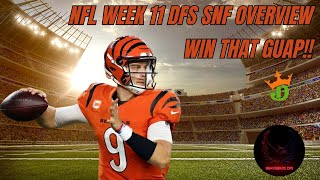 Week 11  SNF  Bengals vs Chargers  Showdown  NFL  DFS  Draftkings  Advice  Strategy  Lineup [upl. by Gnohc563]