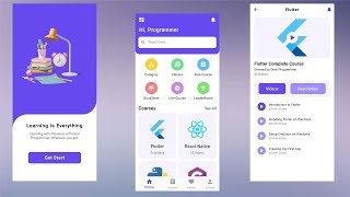 Education App UI Design in Flutter  Flutter UI Design Tutorial [upl. by Ailahk]