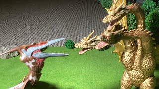 Rodan VS King Ghidora Stopmotion Battle Part 1 [upl. by Hemingway97]