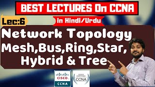 Network TopologyMeshBusRingStarhybrid and Tree Topologyहिंदीurdu  CCNA Tutorials [upl. by Lledner]