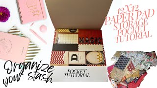 12x12 Paper Pad Storage Pocket Tutorial Maymay Inspired Organize Your Paper Stash [upl. by Ahtenak]