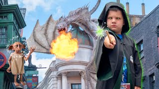 BECOMING a WIZARD for 24 HOURS CALEB amp AUBREY GO TO HARRY POTTER WORLD AT UNIVERSAL STUDIOS [upl. by Lolly]