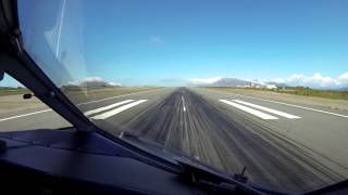 Wideroe Dash 8Q400 cockpit view landing Ålesund Norway [upl. by Naira]