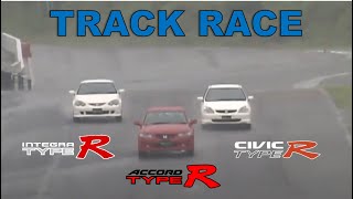 Track Race 76  Civic vs Integra vs Accord Euro R [upl. by Ahsercul710]