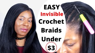 How To Crochet Braids Straight Hair with Invisible  Knotless Part [upl. by Borlase]