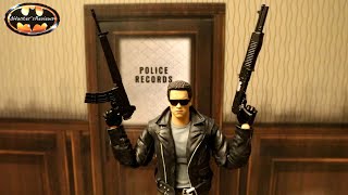 Mafex Terminator T800 Police Assault Arnold Schwarzenegger Action Figure Review amp Comparison [upl. by Ecnerret]