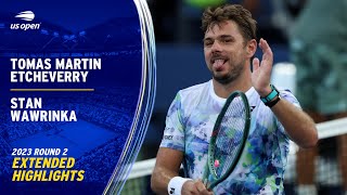 Tomas Martin Etcheverry vs Stan Wawrinka Extended Highlights  2023 US Open Round 2 [upl. by Dylana340]