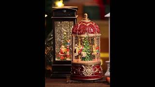 Christmas Theme Snow Carousel Music Box [upl. by Nedroj631]