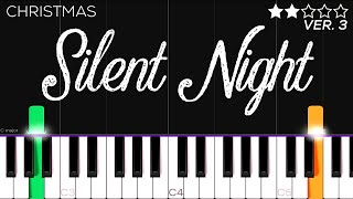 Christmas  Silent Night  EASY Piano Tutorial [upl. by Enylhsa]