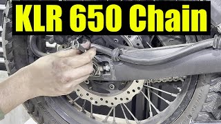 Kawasaki KLR 650 Chain Maintenance [upl. by Krid]