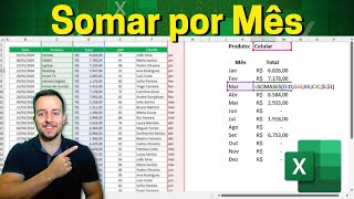 Como Somar por Mês no Excel com mais critérios como Produto Cliente etc  Função Somases [upl. by Estren]