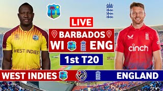 West Indies v England 1st T20 Live Scores  WI vs ENG 1st T20 Live Scores amp Commentary  ENG Innings [upl. by Ciredec]