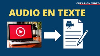 Transformer laudio dune vidéo en texte [upl. by Anet492]