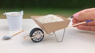 How to Make a Wheelbarrow  DIY Realistic Miniature Wheelbarrow [upl. by Myke]