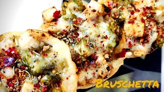 Mini Paneer Bruschetta recipe without oven  Italian starter  Indo style Bruschetta appetizer [upl. by Hermes]