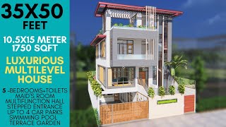 35X50 Feet Plot 1750 sqft Stepped House Design I A Resonating home is what we dream of  ID085 [upl. by Dalury]