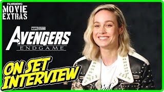 AVENGERS ENDGAME  Onset Interview with Brie Larson quotCarol Danvers  Captain Marvelquot [upl. by Haden]