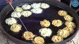 Indian Street Food  UP Sweet AMRITI  Imarti  Making  UP Street Food India [upl. by Katee]