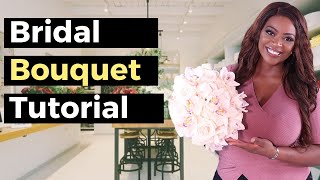 How to Make a Bridal Bouquet with Fresh Flowers In 2020  Wedding DIY [upl. by Weil861]