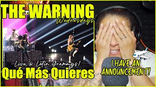 The Warning  Qué Más Quieres Live at the Latin Grammys  Reaction amp ANNOUNCEMENT [upl. by Thamora]