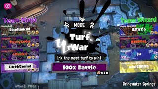 Splatoon 3  Splatoween 2024  Open 100x Battle  Brinewater Springs  Team Ninja vs Team Wizard [upl. by Einnol81]