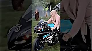 Momen ketika Ahsan mv ngajarin istrinya naik moge 1000cc🗿 viral motovlog shorts [upl. by Enilecram424]