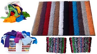 Zero Cost DIYFloor mat Doormat  Make at home Repurpose old clothes in your home diy reuse [upl. by Hairej]