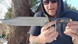 Timber Rattler Western Owtlaw Bowie knife review [upl. by Ancilin]