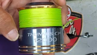 Shimano Thunnus 12000c mix spooling Hollow core splice addition to the library and most satisfying [upl. by Luamaj]