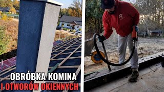 Obróbka komina tynkiem mozaikowym Przygotowania otworów okiennych pod montaż [upl. by Atsillak459]