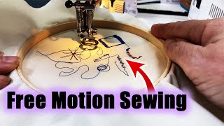 How To Do Free Motion Sewing  Bernette B35 [upl. by Enellij]