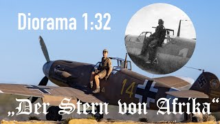 Diorama “Der Stern von Afrika” HansJoachim Marseille Hasegawa 132 MESSERSCHMITT Bf109F4 TROP [upl. by Naut263]