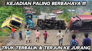 Kejadian Paling Berbahaya  DETIKdetik Truk Terbalik Dan Terjun Ke Jurang Di Tanjakan Batu Jomba [upl. by Nolitta]