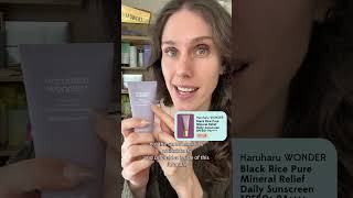 Esthetician Reviews Korean Mineral Sunscreen Haruharu Wonder Black Rice SPF 50 First Impressions [upl. by Teddi]