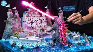 How to make Diorama Godzilla Attacks MarineFord Naval Headquarters [upl. by Meeka498]