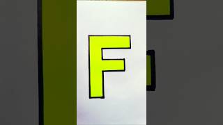 F letter with Nion colour sketch 💛trending viralvideo trendingshorts popular viralshorts [upl. by Nylodnarb]