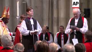 Church of England ordains first female bishop protest [upl. by Harod]