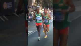 Victory for Ethiopia 🇪🇹 Women’s Marathon  WCH Budapest 23 shorts marathon [upl. by Yhtur]