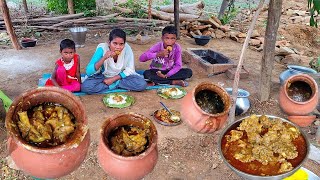 how to cook HANDI Chicken Curry  cooking ampeating  home made handi chicken recipe  rural village [upl. by Attennek]