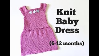 Knit Easy Baby Dress Tutorial 612 months [upl. by Trefor]