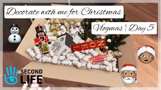 Second Life Vlogmas Day 5  Decorate With Me for Christmas  Speed Build [upl. by Angelo]