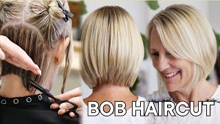 How to Cut a Short Bob Haircut  Popular Haircut Tutorial with Easy Cutting Techniques [upl. by Neyrb]