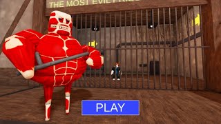 ATTACK ON TITAN BARRYS PRISON RUN OBBY Roblox Obby Gameplay 😍 [upl. by Norvil]