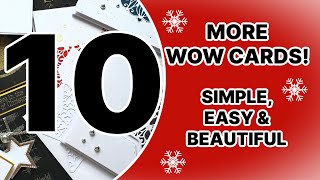 10 WOW Christmas Cards EASY amp SIMPLE but beautiful [upl. by Nnayhs]